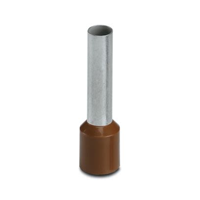 Phoenix Contact Insulated Ferrule, 18mm Pin Length, 4.6mm Pin Diameter, Brown [3200137]; 609-909