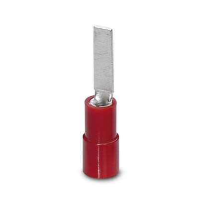 Phoenix Contact Hooked Insulated Blade terminal plug 19.5mm Blade Length, 16AWG to 22AWG, Red [3240531]; 609-985