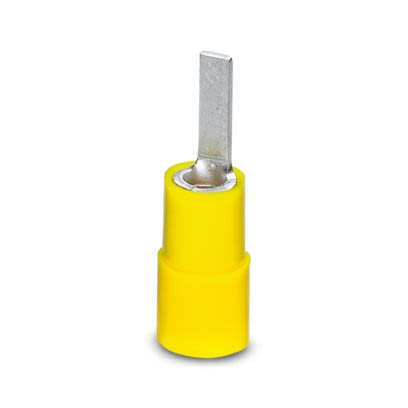 Phoenix Contact Hooked Insulated Blade terminal plug 24mm Blade Length, 10AWG to 12AWG, Yellow [3240546]; 609-989