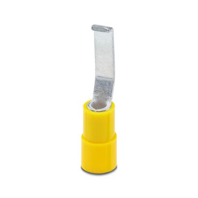 Phoenix Contact Hooked Insulated Blade terminal plug 28.5mm Blade Length, 10AWG to 12AWG, Yellow [3240570]; 609-990