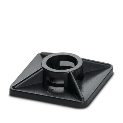 Phoenix Contact Self Adhesive Black Cable Tie Mount 27 mm x 27mm, 6mm Max. Cable Tie Width [3240709]; 609-992