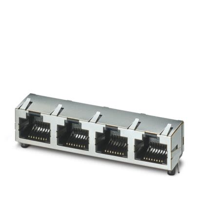 Phoenix Contact Female RJ45 Connector, PCB Mount, Through Hole Straight 4 Port 8 -Way [1149851]; 610-018