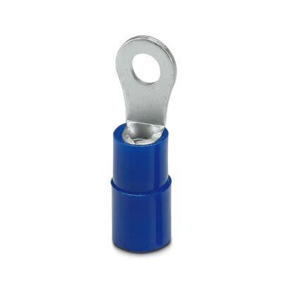 Phoenix Contact Uninsulated Ring Terminal, M3mm Stud Size, Blue [3240021]; 610-076