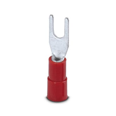 Phoenix Contact Insulated Fork Terminal, 20AWG to 15AWG Polyamide, Red [3240032]; 610-078