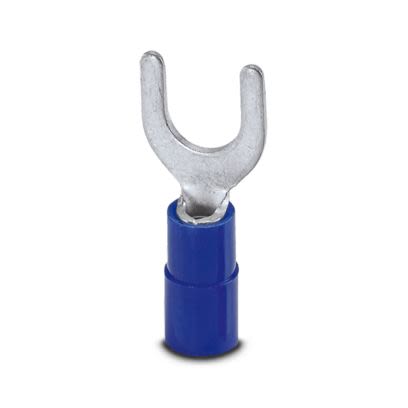 Phoenix Contact Insulated Fork Terminal, 15AWG to 13AWG Polyamide, Blue [3240041]; 610-080