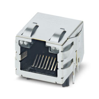 Phoenix Contact Female RJ45 Connector, PCB Mount, Through Hole Straight 1 Port 8 -Way [1099281]; 610-161