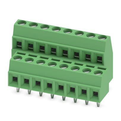 Phoenix Contact PCB Terminal Block, 8-Contact, 3.81mm Pitch, Wave Soldering, 2-Row, Plug In, Screw Termination [1708084]; 610-265