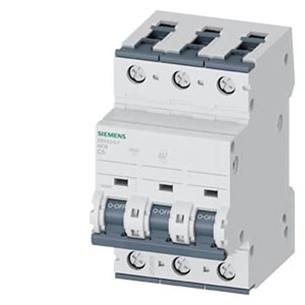 Siemens SENTRON 5SY4 MCB, 3P, 5A Curve C, 400V AC, 60V DC, 35 kA Breaking Capacity [5SY4311-7]; 610-301