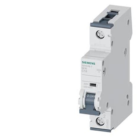 Siemens SENTRON 5SY5 MCB, 1P, 1.6A Curve C, 400V AC, 220V DC, 15 kA Breaking Capacity [5SY5115-7]; 610-593