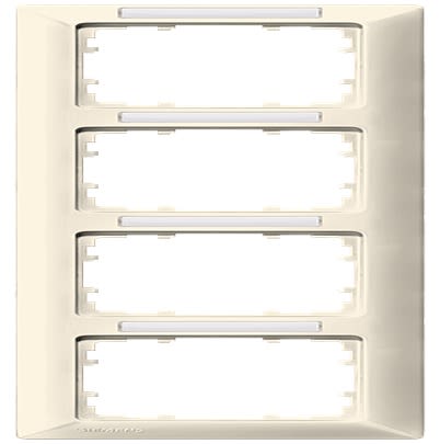 Siemens White 4 Gang Mounting Plate Thermoplastic Mounting Frame [5TG2584-2]; 610-706