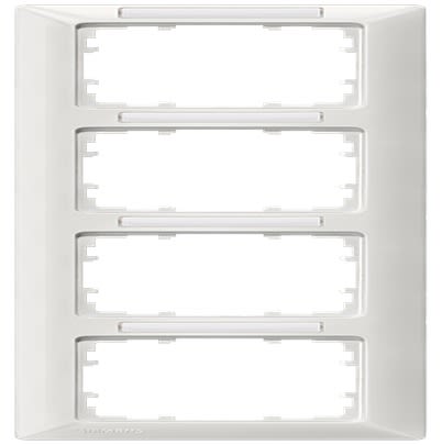 Siemens White 4 Gang Mounting Plate Thermoplastic Mounting Frame [5TG2554-2]; 610-798