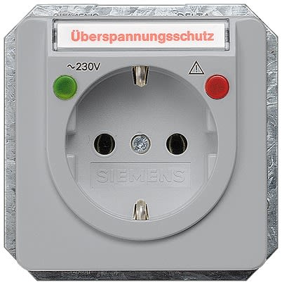 Siemens 5UB14 Silver Electrical Socket, 16A, Schuko [5UB1460]; 610-827