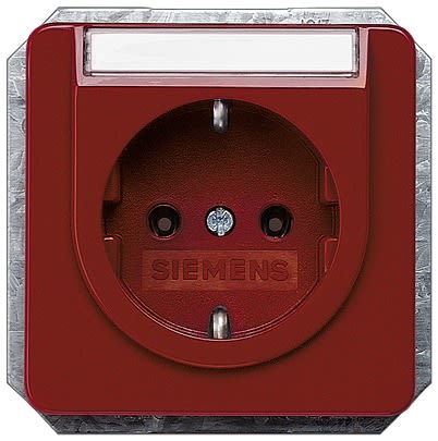 Siemens 5UB14 Red Electrical Socket, 16A, Schuko [5UB1476]; 610-829