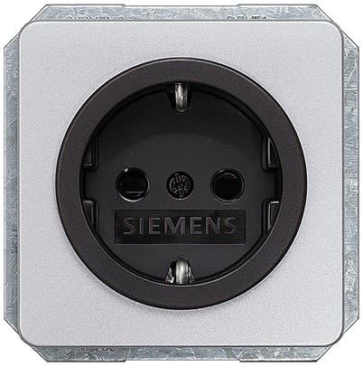 Siemens 5UB14 Silver Electrical Socket, 16A, Schuko [5UB1465]; 610-881