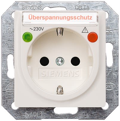Siemens 5UB15 White Electrical Socket, 16A, Schuko [5UB1556]; 610-885