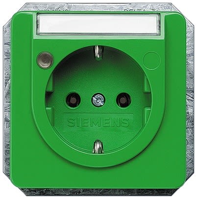 Siemens 5UB14 Green Electrical Socket, 16A, Schuko [5UB1474]; 610-926