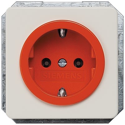 Siemens 5UB14 Orange Electrical Socket, 16A, Schuko [5UB1480]; 610-927