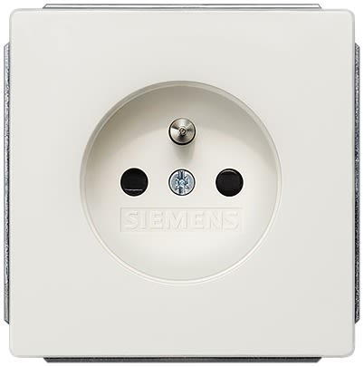 Siemens 5UB13 Off White 2 Gang Electrical Socket, 2 Poles, 16A, Schuko [5UB1367-1]; 610-968