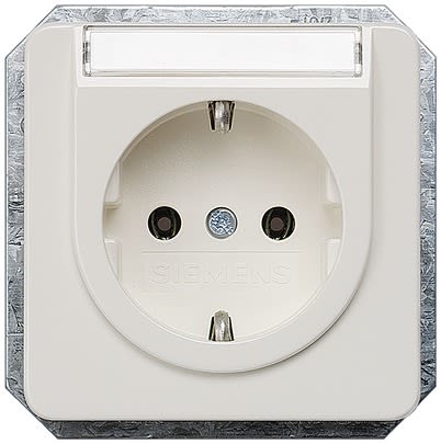 Siemens 5UB14 White Electrical Socket, 16A, Schuko [5UB1407]; 610-969