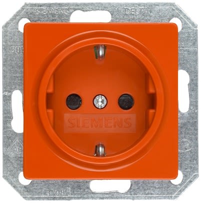 Siemens 5UB15 Orange Electrical Socket, 16A, Schuko [5UB1521]; 610-971