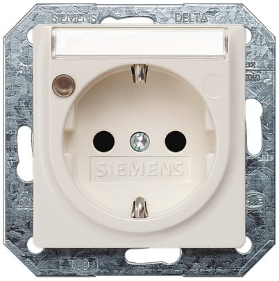 Siemens 5UB15 White Electrical Socket, 16A, Schuko [5UB1553]; 610-974