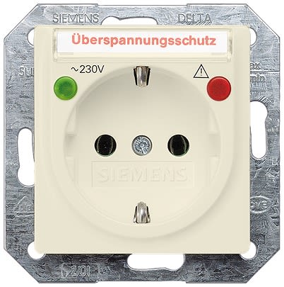 Siemens 5UB15 White Electrical Socket, 16A, Schuko [5UB1565]; 610-975