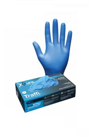 Traffi Traffi Blue Powder-Free Nitrile Disposable Gloves, Size XXL, 50Gloves per Pack [TD06-BL-XXL-PACK]; 611-145