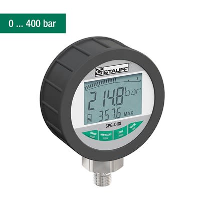 Stauff G 1/4 Digital Digital Pressure Gauge 400bar Bottom Entry 90mm Outside Diameter [SPG-DIGI-B0400-B]; 611-298