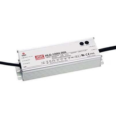 MEAN WELL LED Driver, 42V Output, 120W Output, 2.65A Output, Constant Current / Constant Voltage Dimmable [HLG-120H-42]; 611-350