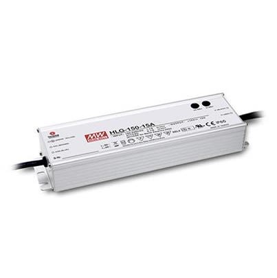 MEAN WELL LED Driver, 12V Output, 150W Output, 12.5A Output, Constant Current / Constant Voltage Dimmable [HLG-150H-12]; 611-389