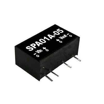 MEAN WELL SPA DC-DC Converter, 5V dc/ 20 → 200mA Output, 36 → 75 V dc Input, 1W, Through Hole, +90°C Max [SPA01C-05]; 611-409