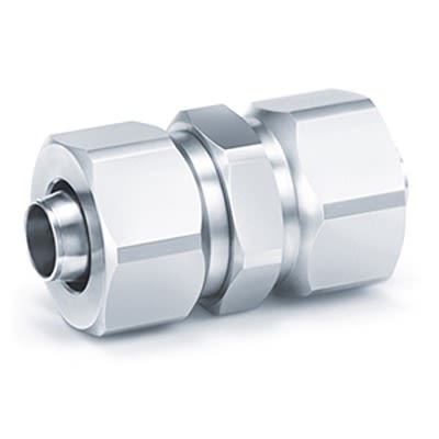 SMC KFG2H Series Straight Fitting, 3/8 in to 3/8 in, Threaded Connection Style, KFG2H1163-00 [KFG2H1163-00]; 613-299