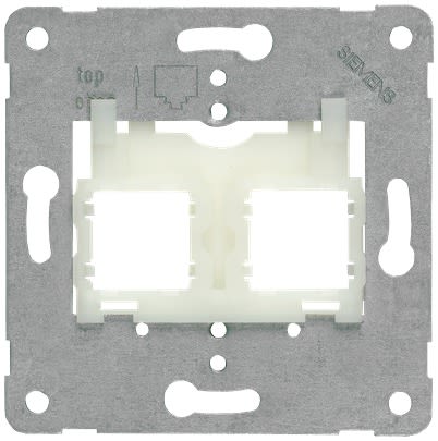 Siemens Silver 2 Gang Back Plate Metal Jack Faceplates & Mounting Plates [5TG2058-1]; 613-316