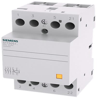 Siemens SENTRON 5TT5831 Contactor, 24 V AC Coil, 4-Pole, 63 A, 5000 W, 3NO + NC, 440 V AC [5TT5851-2]; 613-326