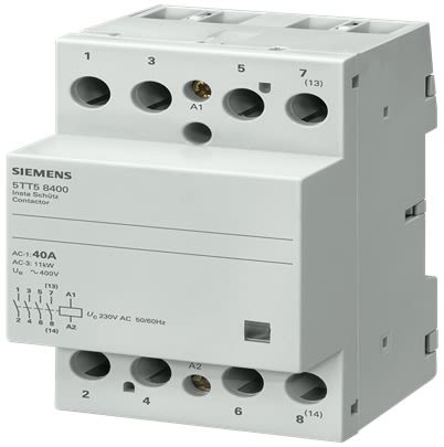 Siemens SENTRON 5TT5831 Contactor, 24 V AC Coil, 4-Pole, 63 A, 5000 W, 3NO + NC, 440 V AC [5TT5853-2]; 613-327
