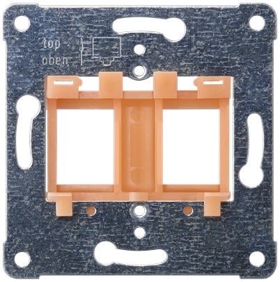 Siemens Silver 2 Gang Back Plate Metal Jack Faceplates & Mounting Plates [5TG2082]; 613-334