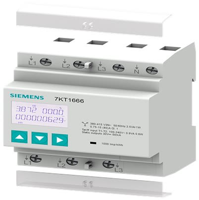 Siemens 3 Phase LCD Energy MeterEnergy Meter [7KT1666-0EE01-0EE0]; 613-354