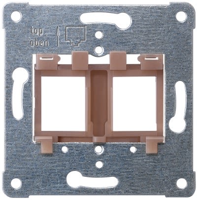 Siemens Silver 2 Gang Back Plate Metal Jack Faceplates & Mounting Plates [5TG2084]; 613-360