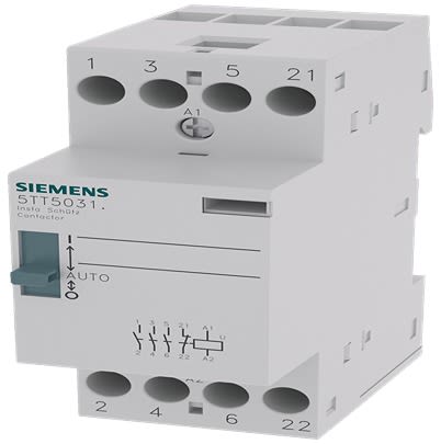 Siemens SENTRON 5TT5831 Contactor, 24 V AC Coil, 4-Pole, 25 A, 2000 W, 3NO + NC, 400 V AC [5TT5831-8]; 613-379