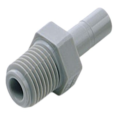 Norgren Pneufit D Series Push-in Fitting, Push In 1/2 in to NPT 3/8, Threaded Connection Style, D24150738 [D24150738]; 613-658