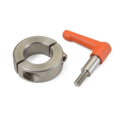 Ruland Shaft Collar, Two Piece, Clamp, Bore 35mm, OD 57mm, W 15mm, 303 Stainless Steel [LVO-MSP-35-SS]; 614-166