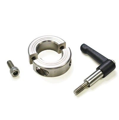 Ruland Shaft Collar, Two Piece, Clamp, Bore 12mm, OD 28mm, W 11mm, Stainless Steel 316 [LV-MSP-12-ST]; 614-605