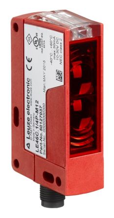 Leuze Through Beam Photoelectric Sensor, Rectangular Sensor, 0.5 → 120 m Detection Range [LE46C/4P-M12]; 616-384