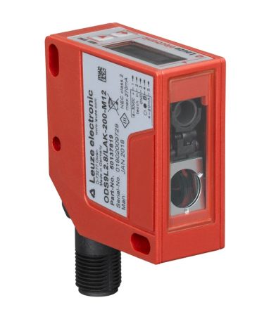 Leuze Against Object Photoelectric Sensor, Rectangular Sensor, 50 → 450 mm Detection Range IO-LINK [ODS9L2.8/LAK-450-M12]; 616-407