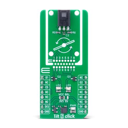 MikroElektronika Tilt 6 Click Sensor Add-On Board Add On Board for Tilt Switch Industrial [MIKROE-6568]; 616-977
