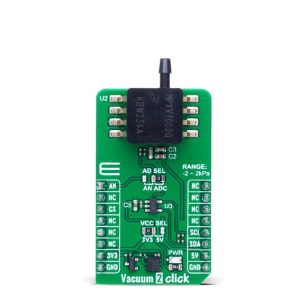 MikroElektronika Vacuum 2 Click Sensor Add-On Board Add On Board for Signal conditioner Industrial [MIKROE-6528]; 616-978