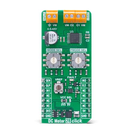 MikroElektronika DC Motor 28 Click - FNG Sensor Add-On Board Add On Board for Single-Channel H-Bridge Driver Industrial [MIKROE-6506]; 616-980