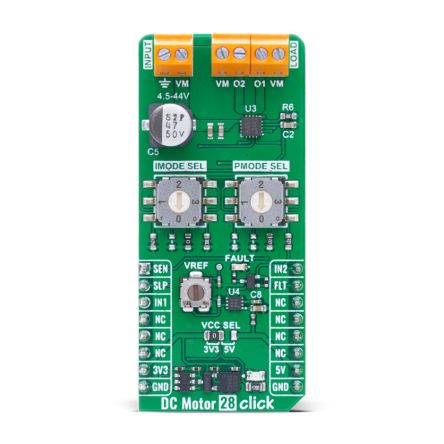 MikroElektronika DC Motor 28 Click - FTG Sensor Add-On Board Add On Board for Single-Channel H-Bridge Driver Industrial [MIKROE-6505]; 616-981