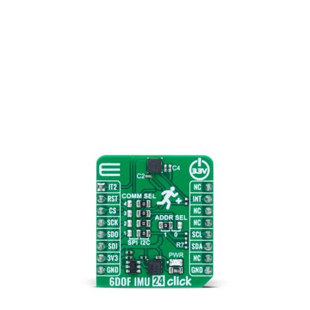 MikroElektronika 6DOF IMU 24 Click Sensor Add-On Board Add On Board for Motion Tracking Device Industrial [MIKROE-6420]; 616-984