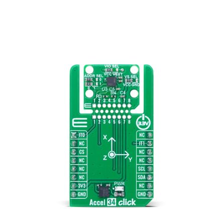 MikroElektronika Accel 34 Click Sensor Add-On Board Add On Board for Accelerometer Industrial [MIKROE-6566]; 616-993